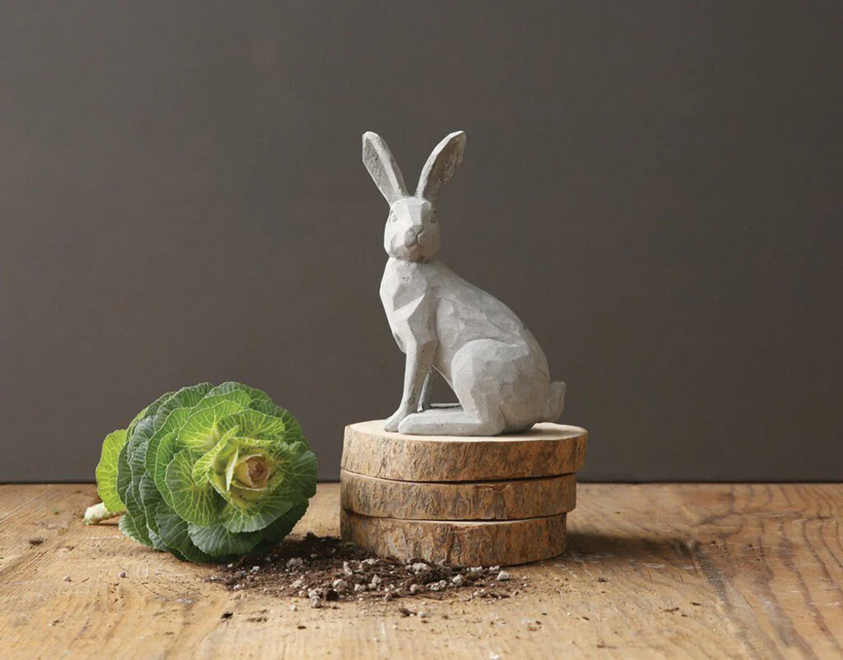 Whimsical Cement Bunny – 8" Tall